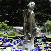 escultura de jardim moderno metal ofício tamanho de vida mulher nua estátuas